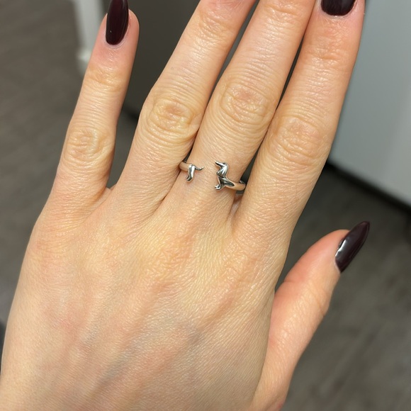 Delicate dainty sterling silver dachshund ring Sz 7 dog - Picture 3 of 6